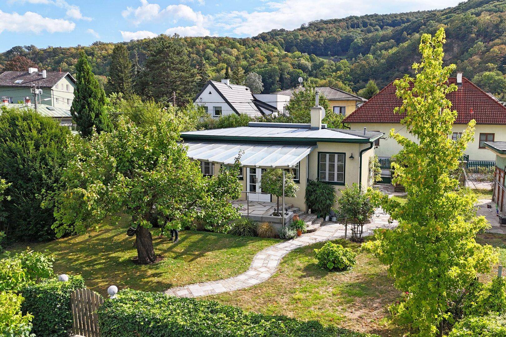 Luftbild, Haus in erster Reihe