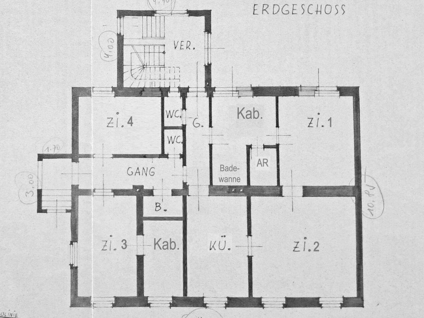 Grundriss Skizze Erdgeschoß