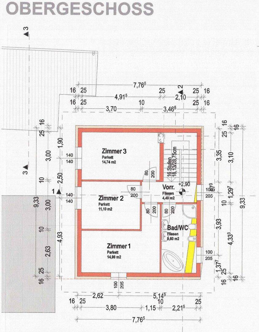 Grundriss Skizze Obergeschoß