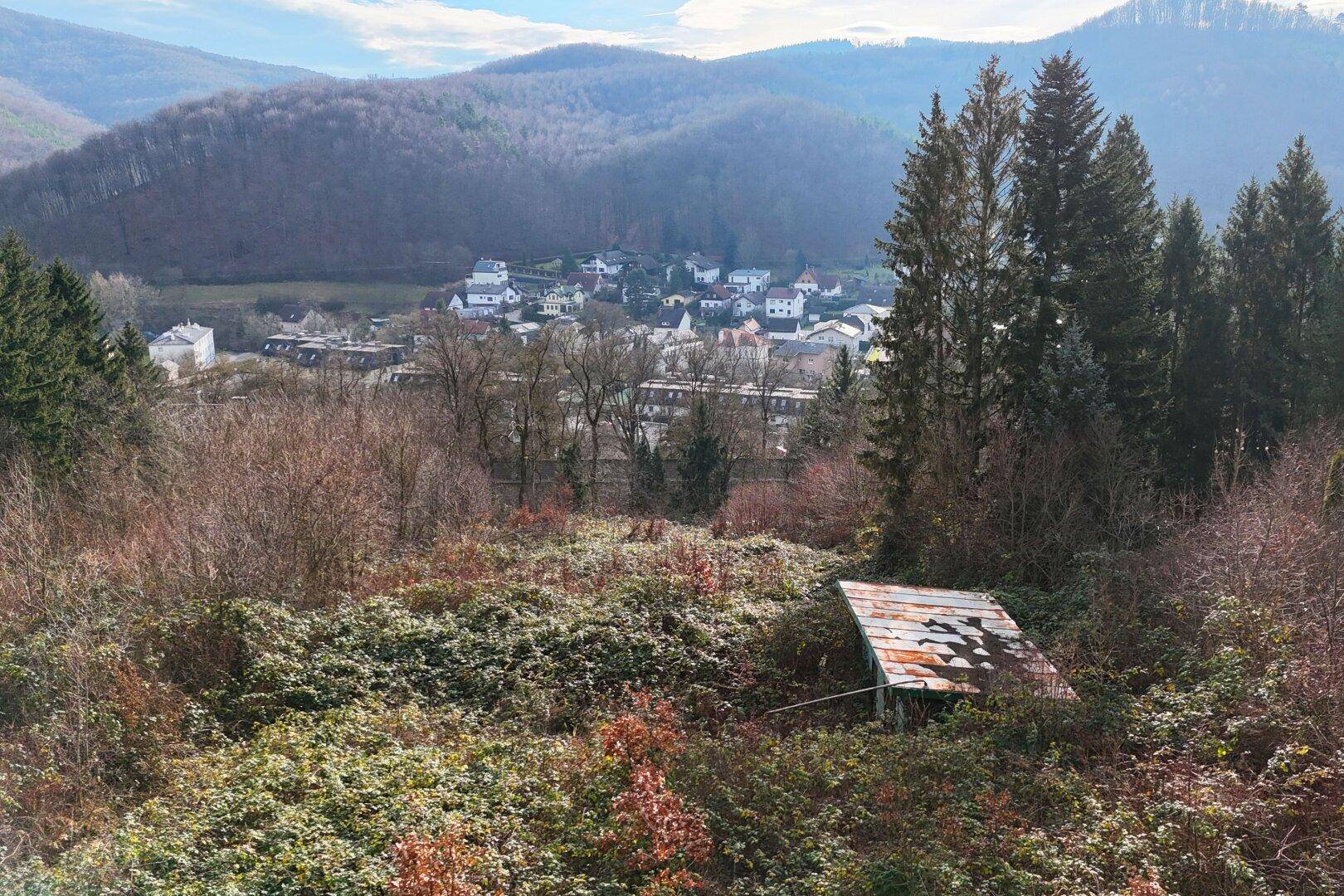 Grundstücksansicht von Nord nach Süd-Süd-Ost