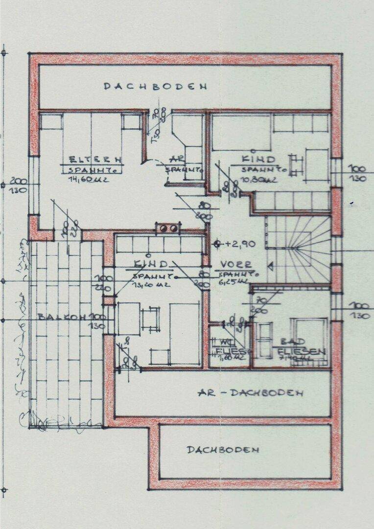 Grundriss Skizze Dachgeschoß
