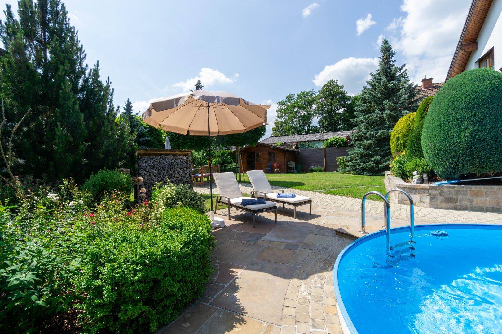 zum Sonnenbaden und Abkühlen
