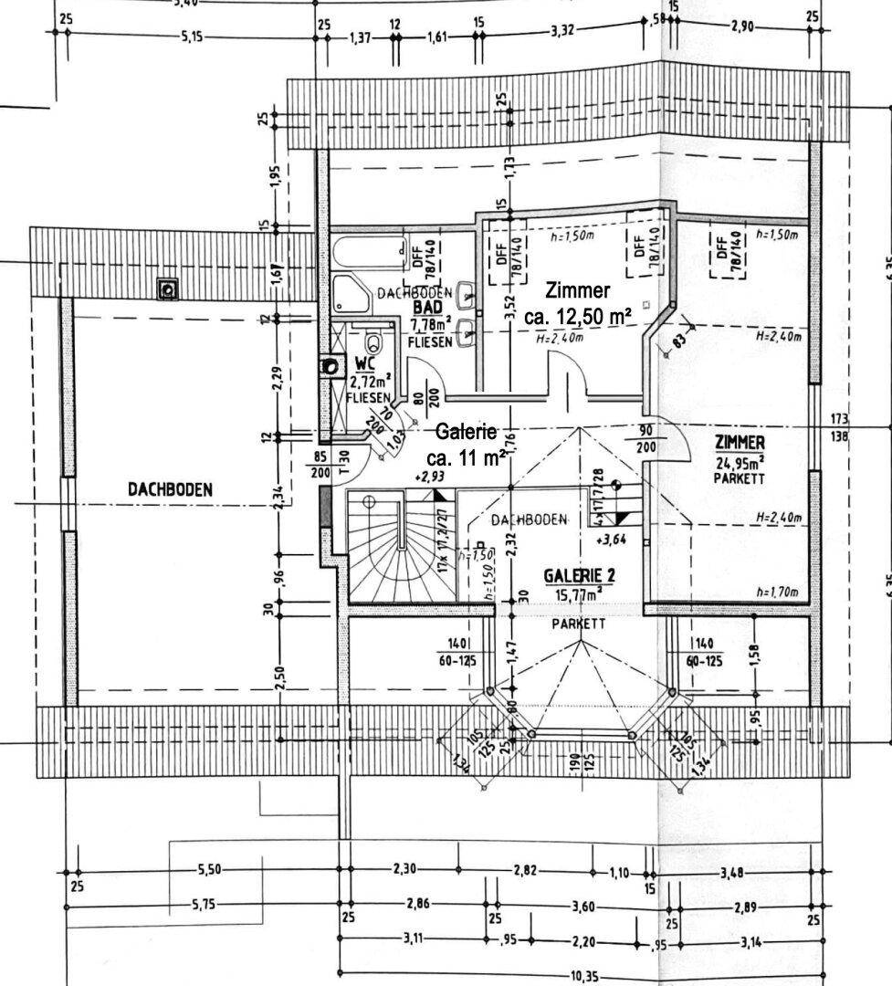 Grundriss Skizze Dachgeschoß