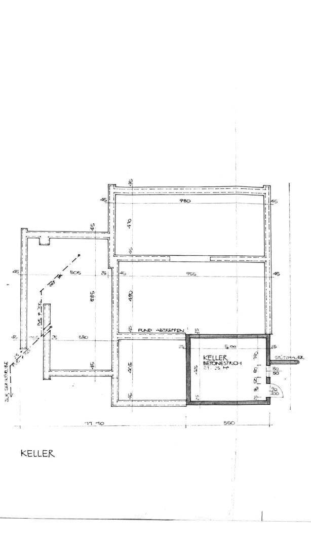 Grundriss Skizze Keller