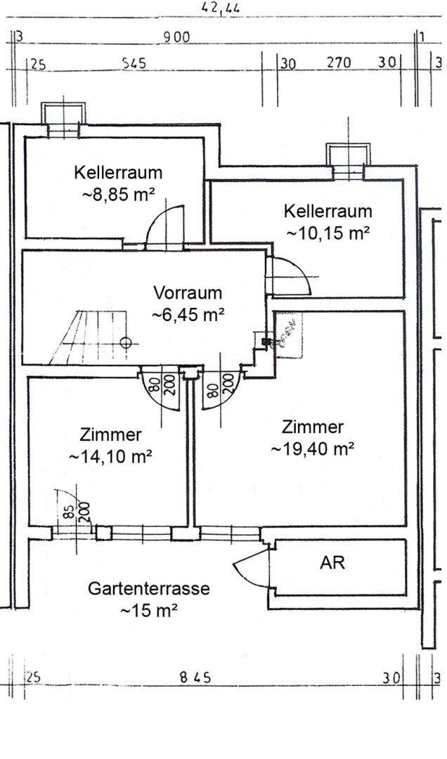 Skizze Untergeschoß
