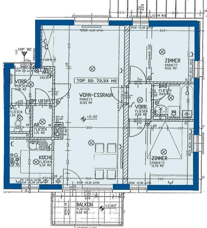Langschlag | Geförderte 3-Zimmer-Mietwohnung | Top 2 | 1.OG mit Balkon - Ansicht 2