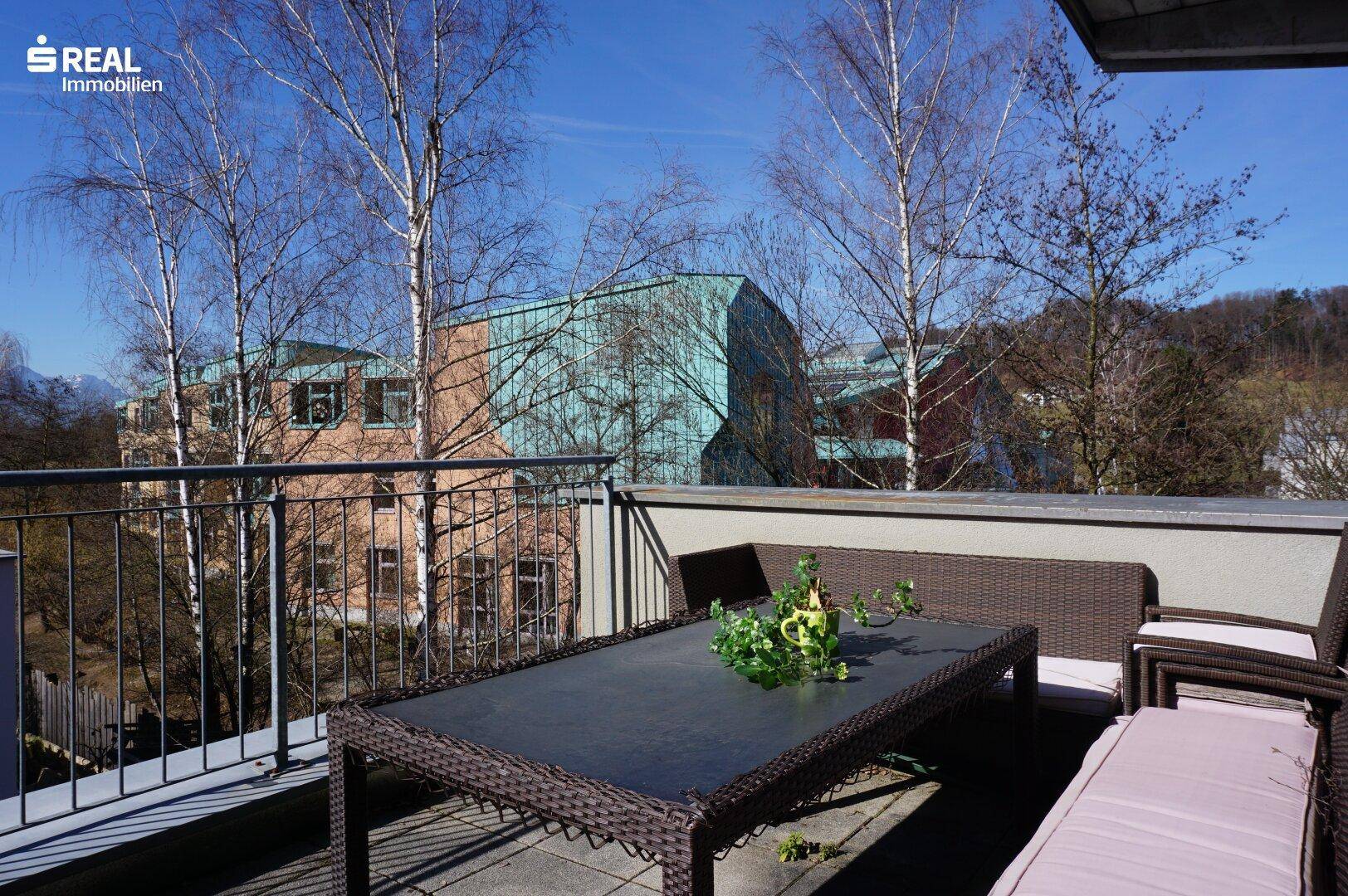 Blick von der Dachterrasse Richtung Westen