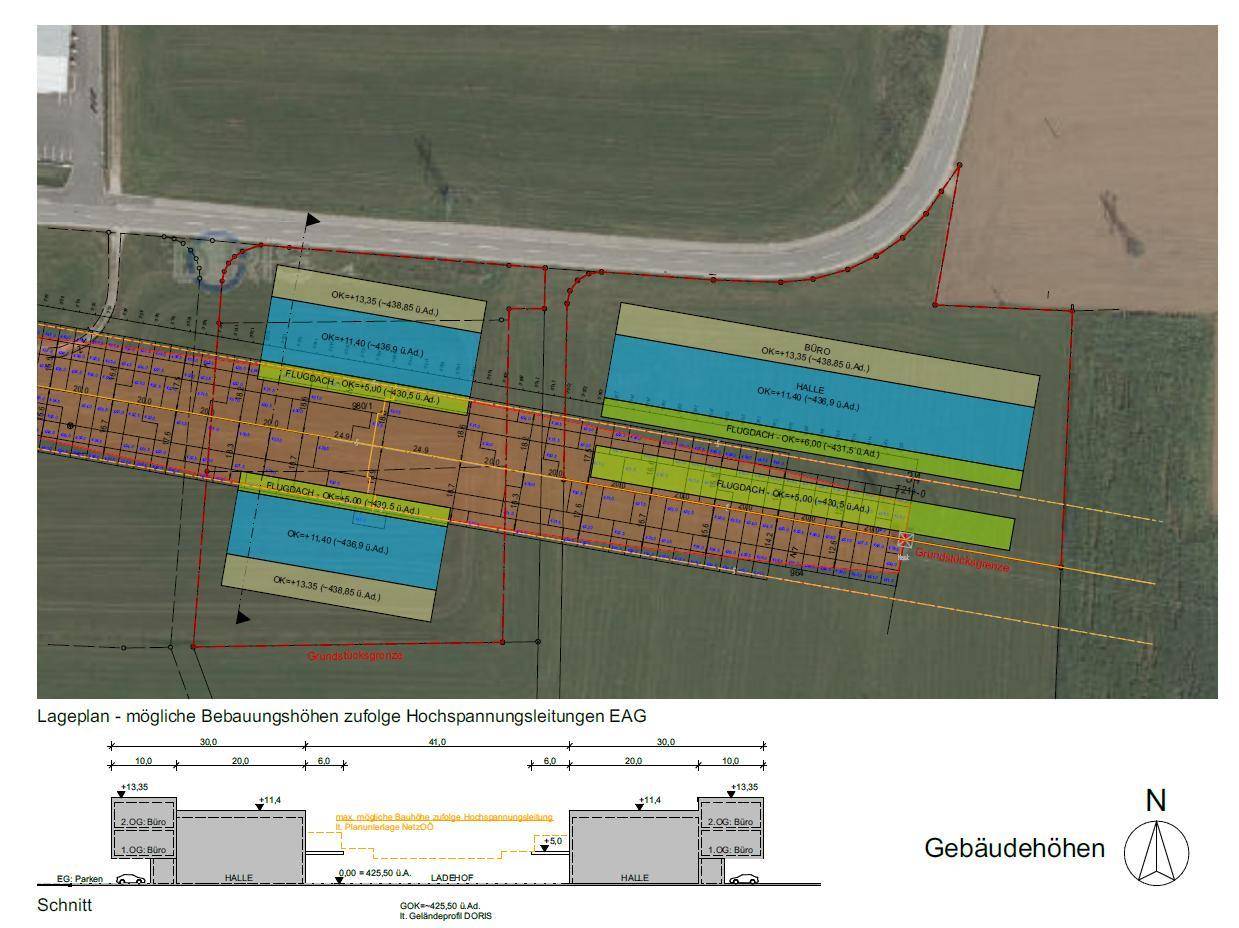 REGAU Lageplan Hochspannungsleitungen