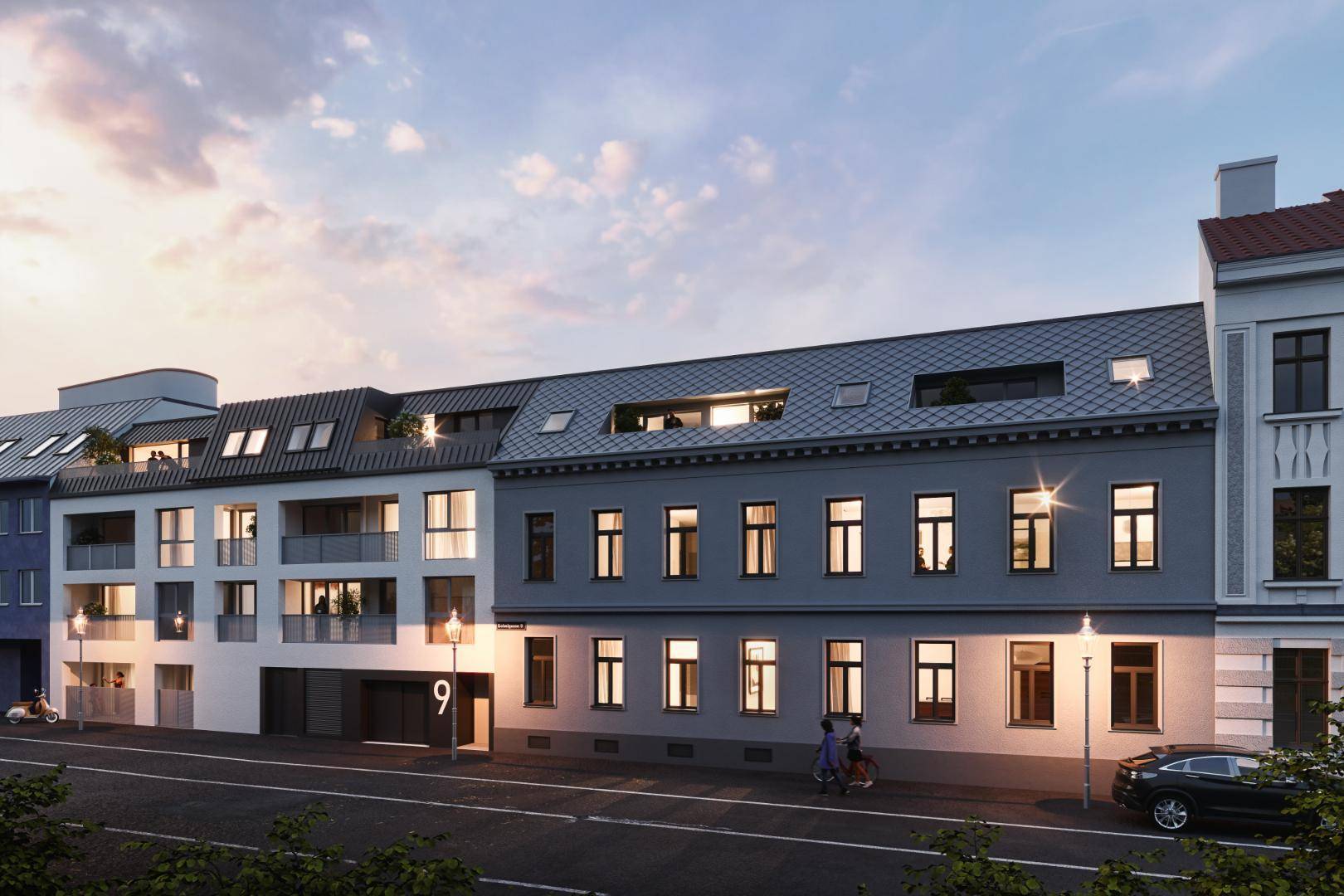 Kobelgasse_Straße Nacht Rendering