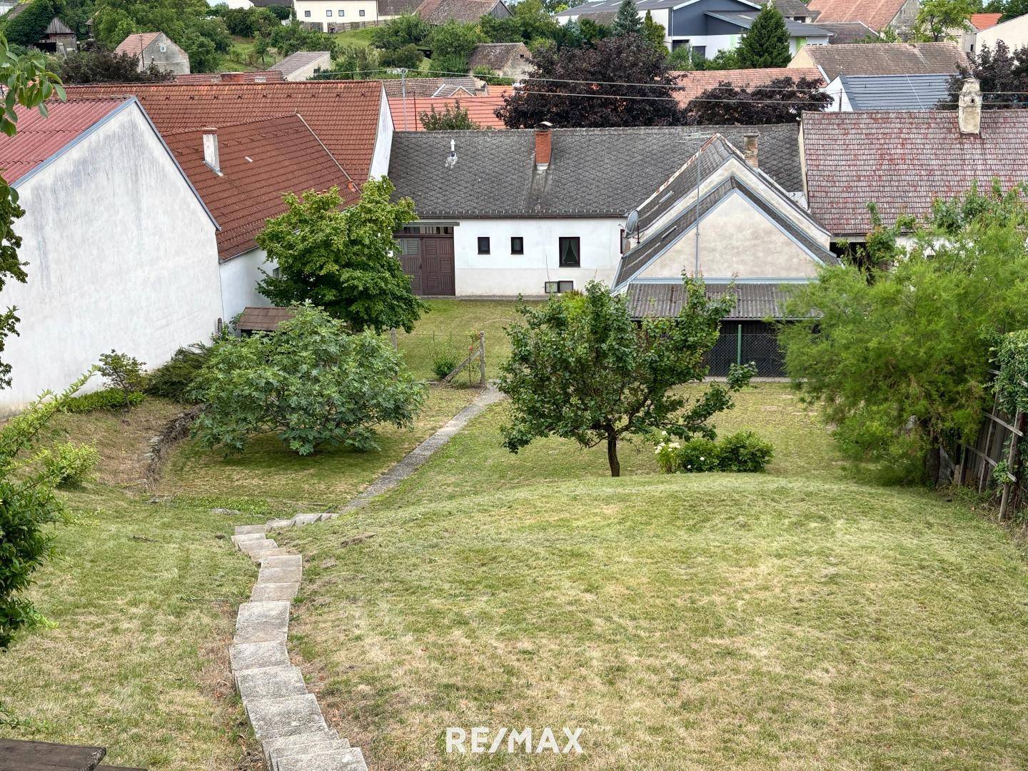 Blick von Garten aufs Haus