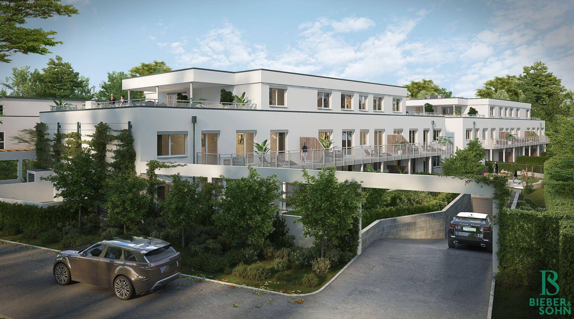 Provisionsfrei für den Käufer! Die Donau vor der Tür – Urlaubstimmung und üppiges Grün in der Fischerzeile, elegante Eigentumswohnungen mit Gärten, Terrassen und Balkone! Garagenplatz inklusive! Schlüsselfertig! - Ansicht 2