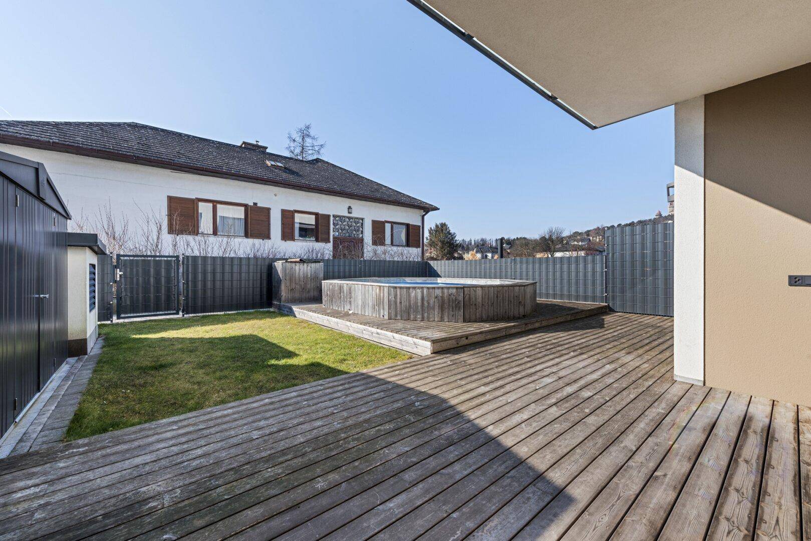 Aussicht Schlafzimmer in Garten