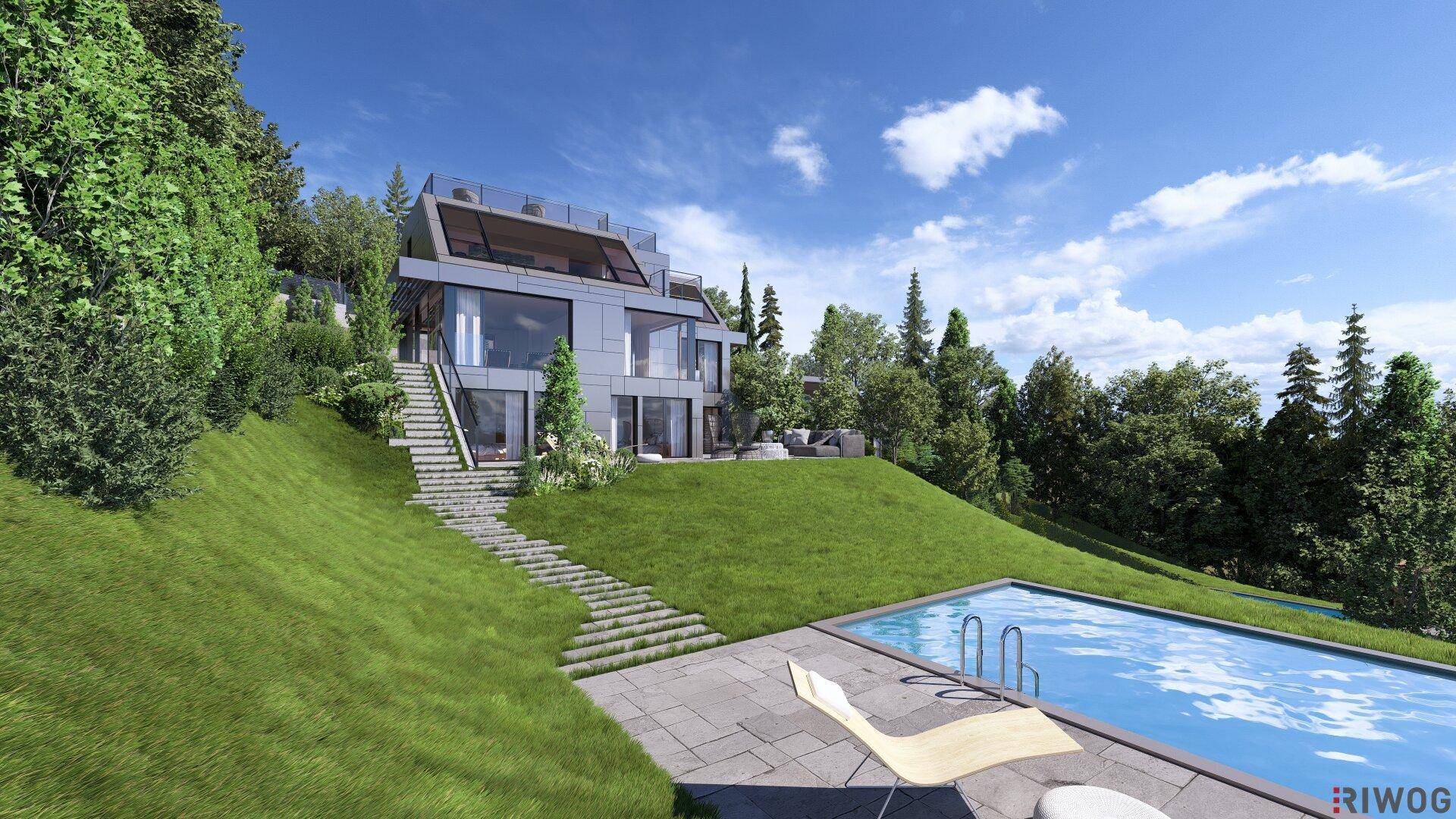 Baubewilligte Villa mit viel Platz in Grünlage - Ansicht 2