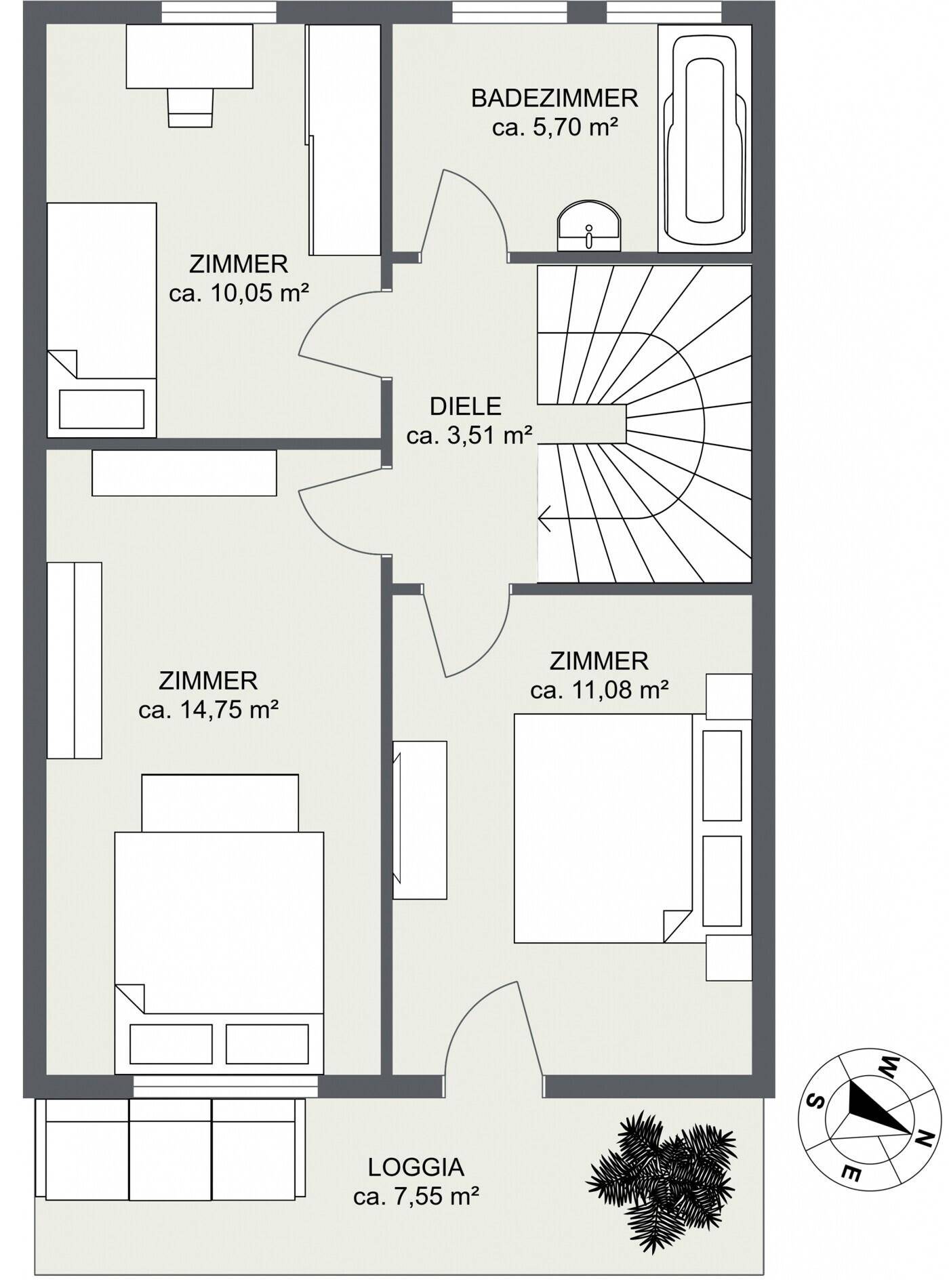 Grundriss 2. OG - Skizze