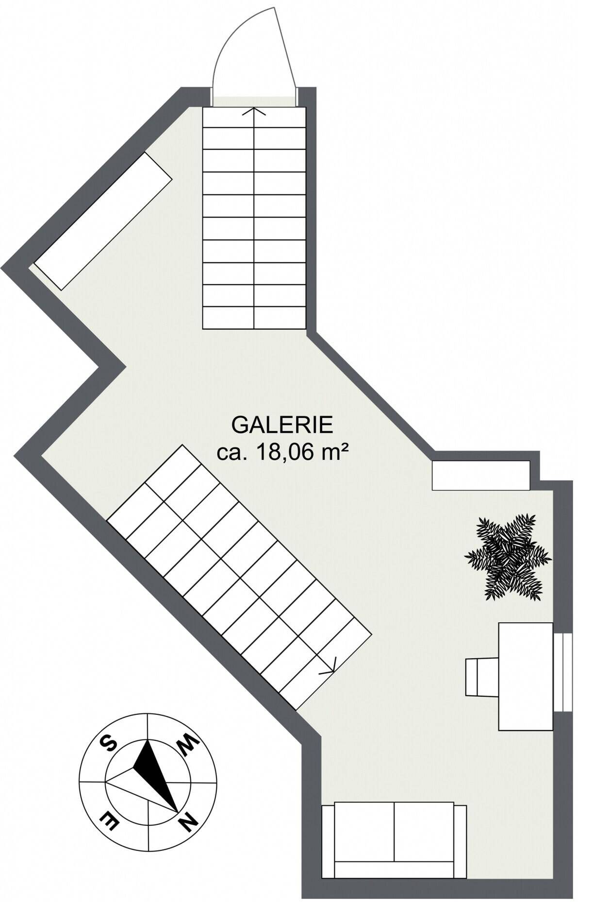 Galerie-Grundriss-Skizze