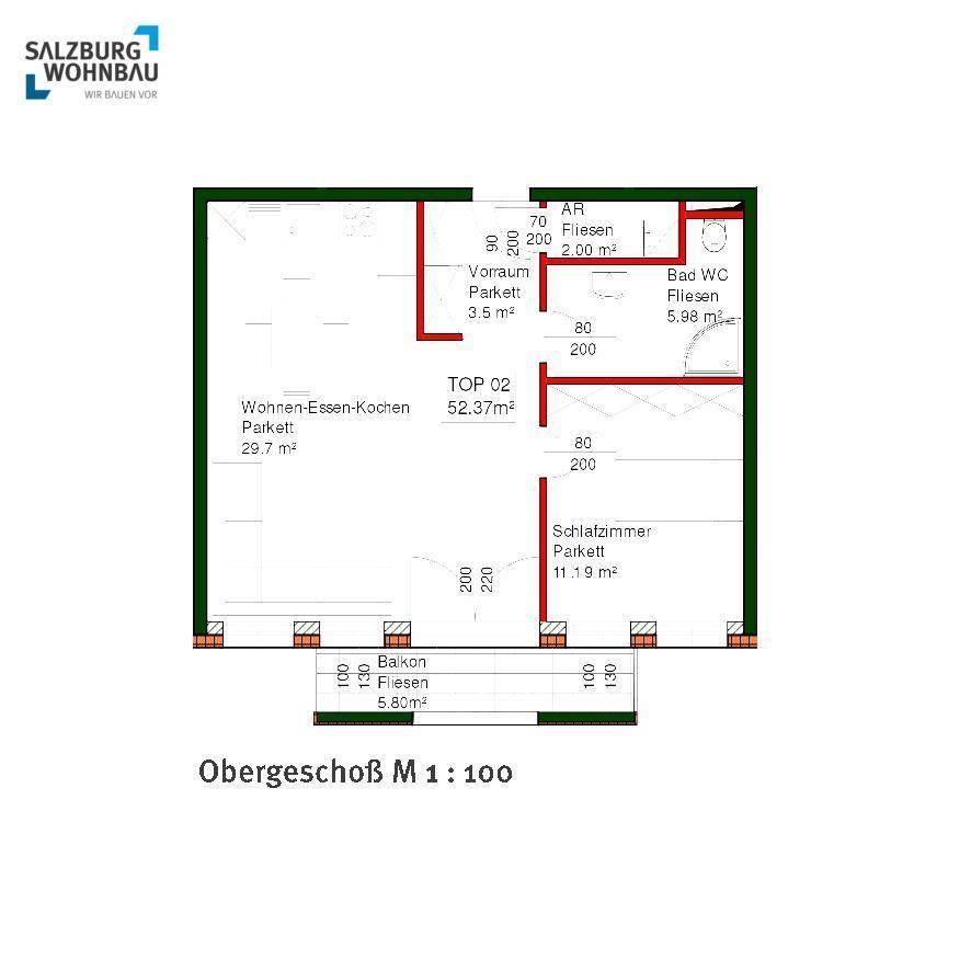 Wohnungsplan Top 2