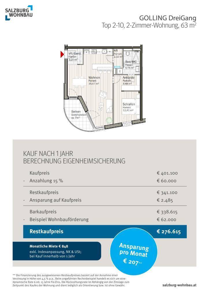 EIGENHEIMSICHERUNG Heute einziehen, Morgen kaufen - mit EUR 207,- mtl. Ansparung! - Ansicht 3