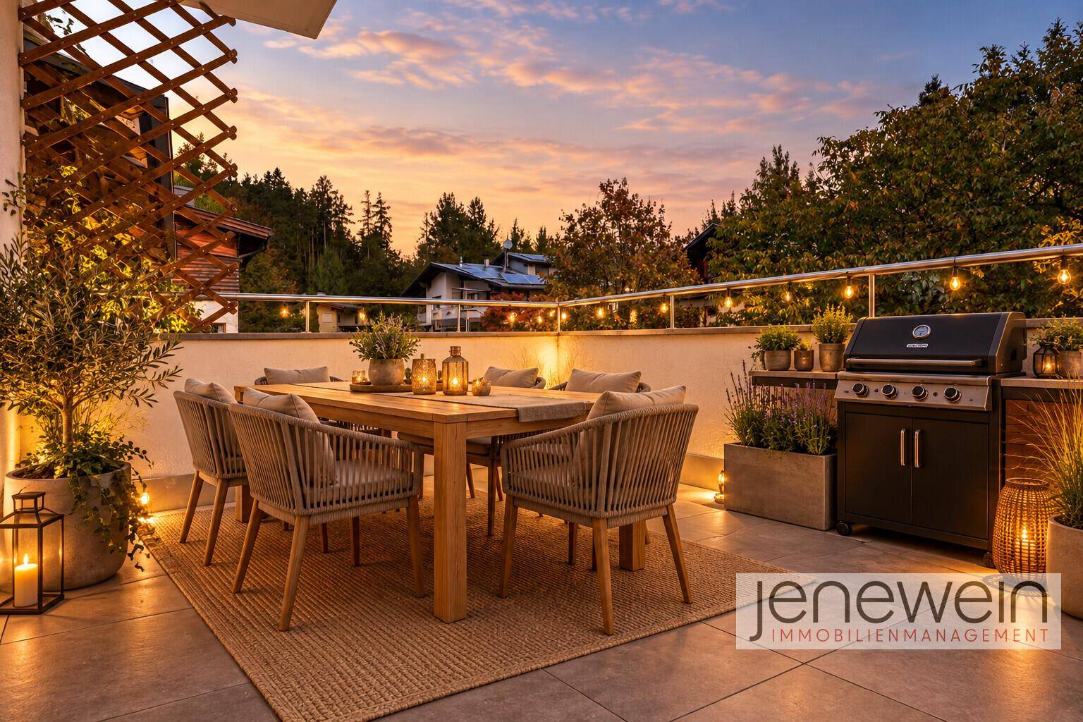 Terrasse bei Küche / Möblierungsvorschlag