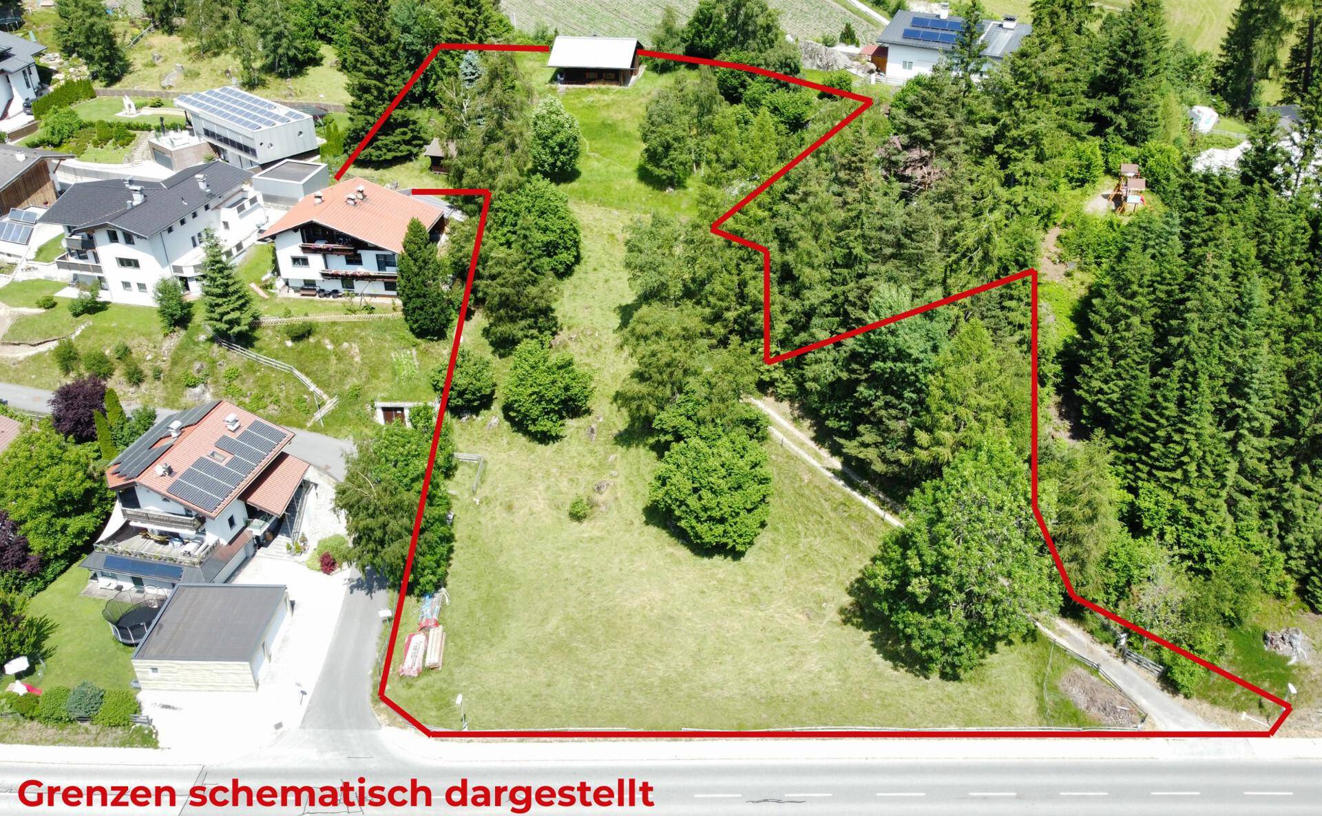 Foto mit schematischen Grenzen
