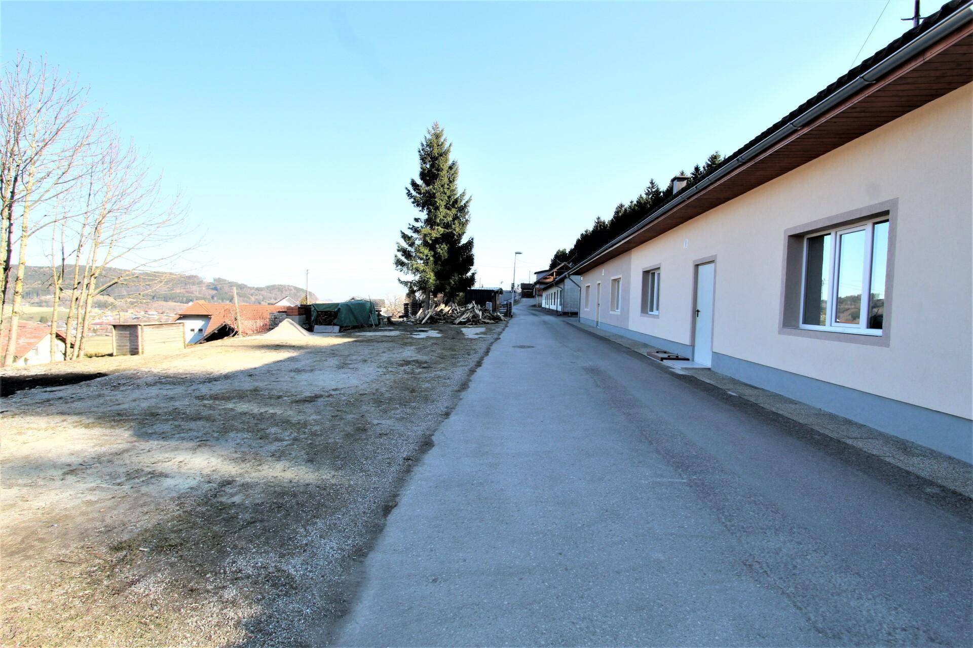 Haus mit Grundstück und Straße