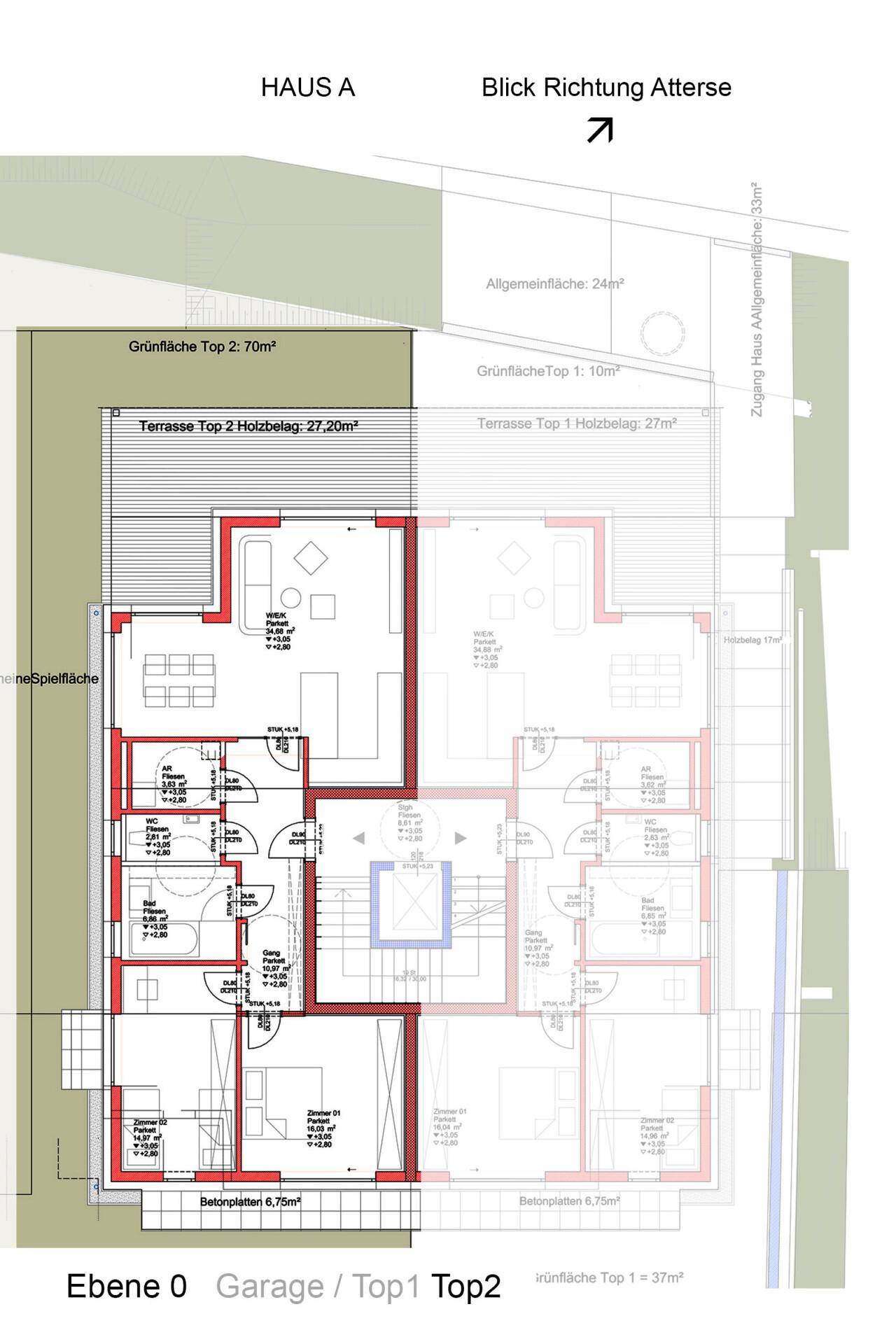 Plan 02 Ebene 0 Garage und Top2