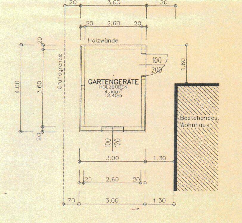 Gartenhütte Grundriss