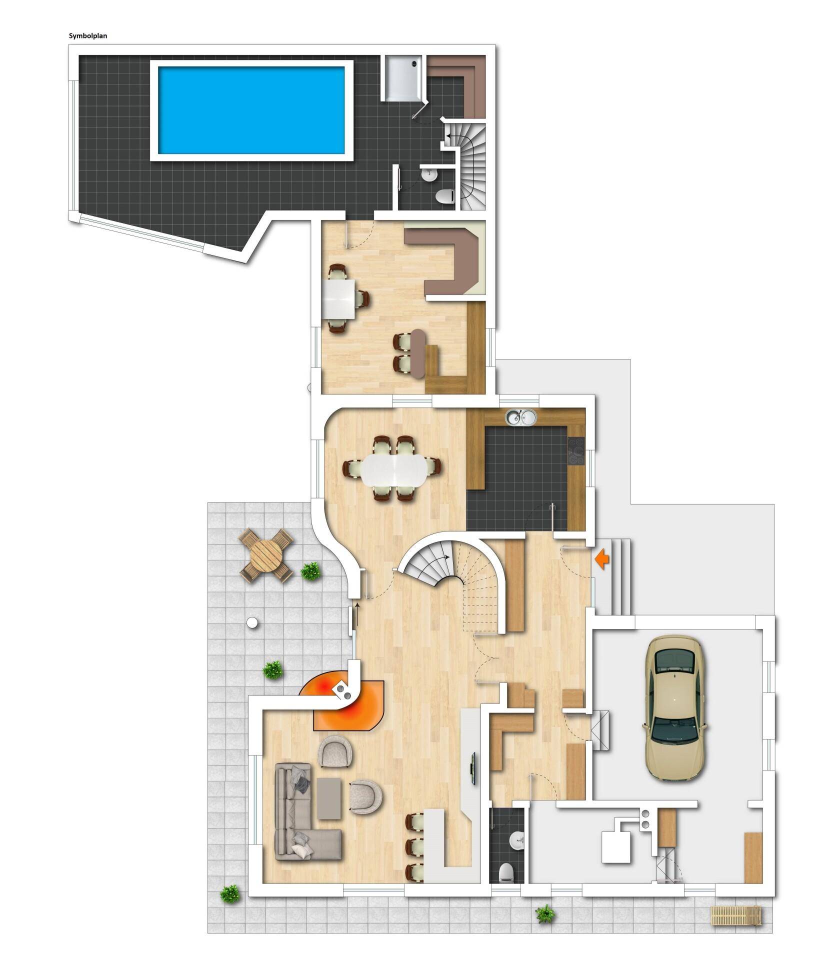 Plan Erdgeschoss (Symbolplan)