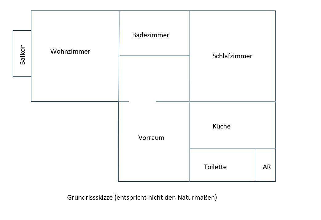 Grundrissskizze (entspricht nicht den Naturmaßen)