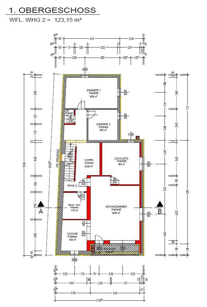 Grundrissplan 1. Obergeschoss