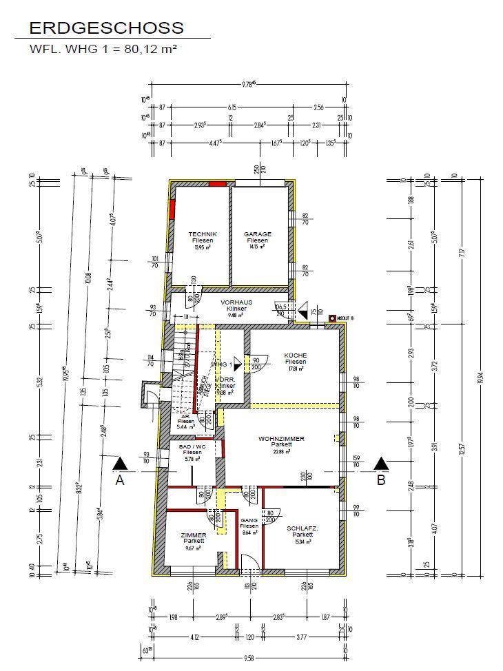 Grundrissplan Erdgeschoss