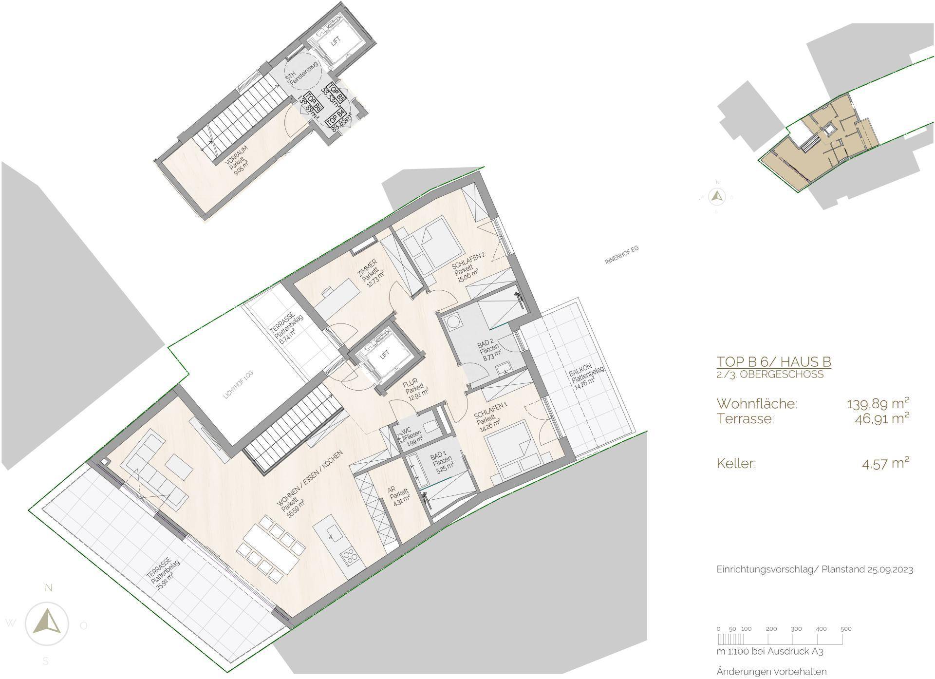 Grundrissplan 2. und 3. OG