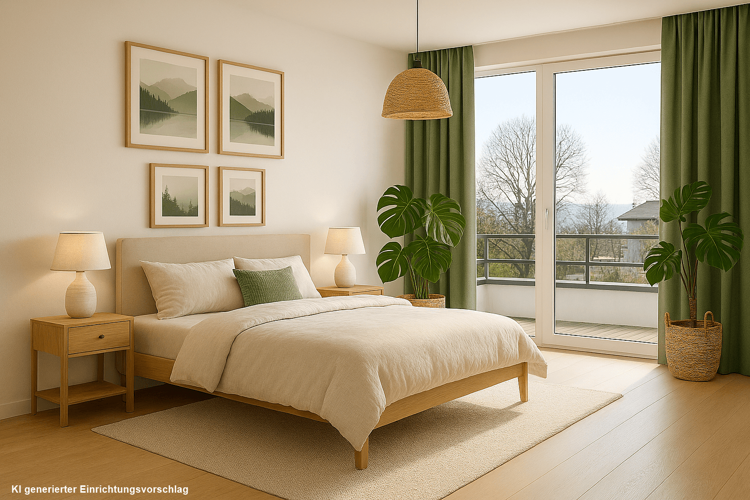 KI generierter Einrichtungsvorschlag Schlafzimmer