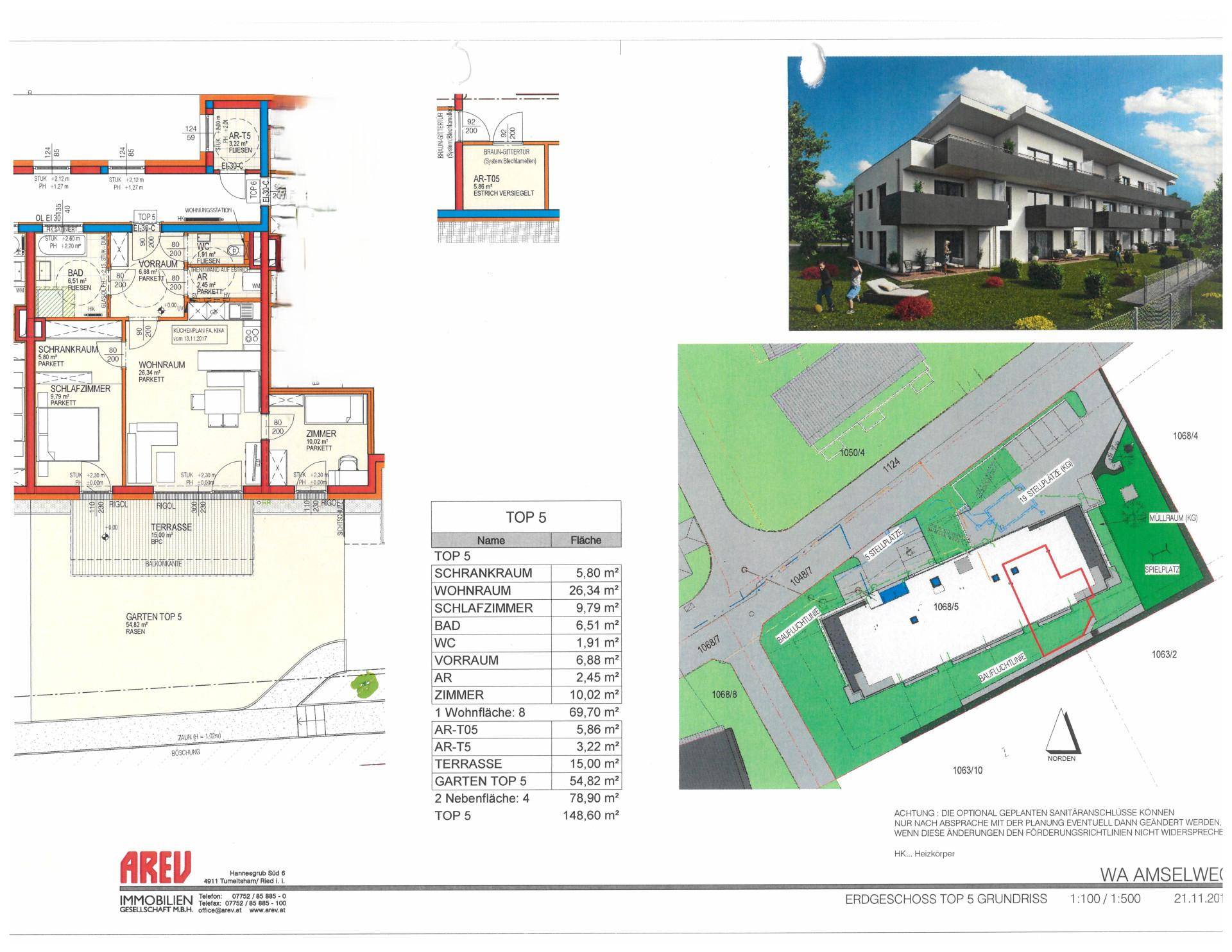 Grundrissplan und Flächenaufstellung
