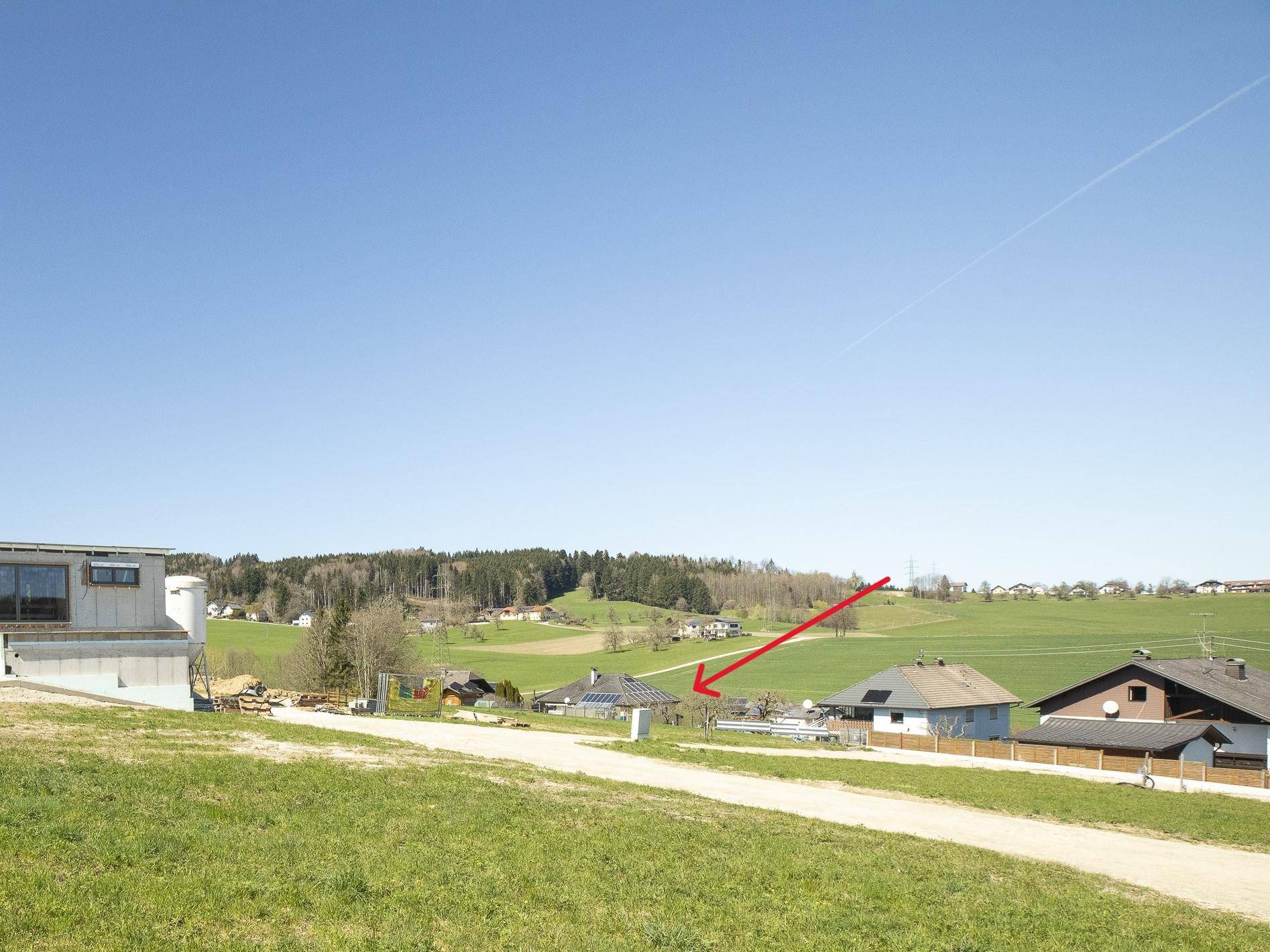 Blick auf Grundstücke vom Süden her