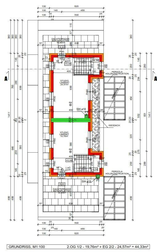 Grundriss Loft und Dachterrasse