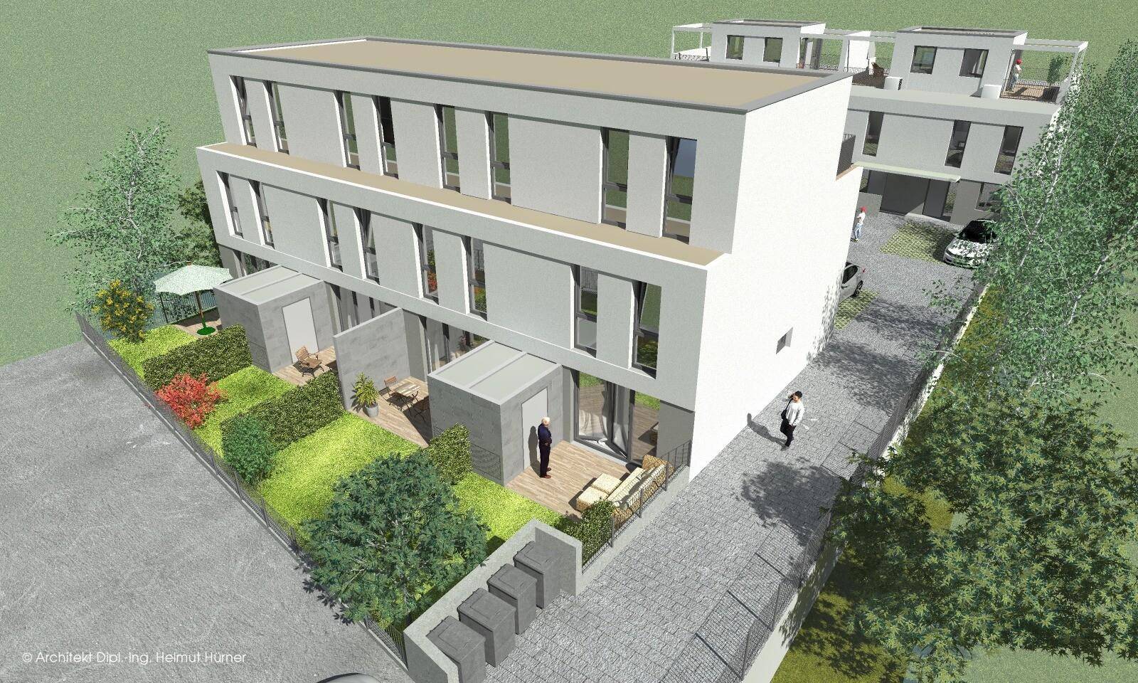 PROVISIONSFREIE BAUTRÄGERLIEGENSCHAFT - TRAUMGRUNDSTÜCK INKL. PROJEKTPLANUNG MIT BAUGENEHMIGUNG FÜR 8 REIHENHÄUSER MIT TERRASSEN UND EIGENGÄRTEN - SHAREDEAL MÖGLICH – pohled 3