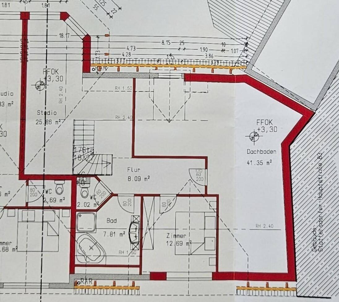 DG Plan - Dachboden wurde mit 3 Zimmer bereits ausgebaut
