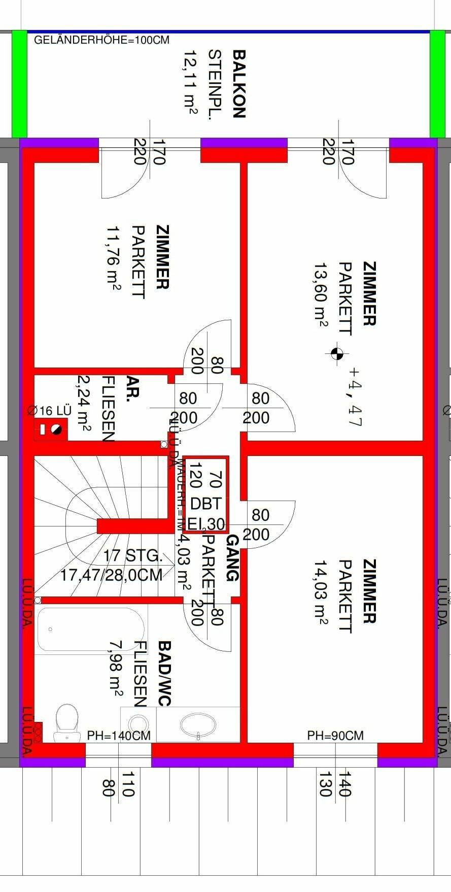 Plan Obergeschoss