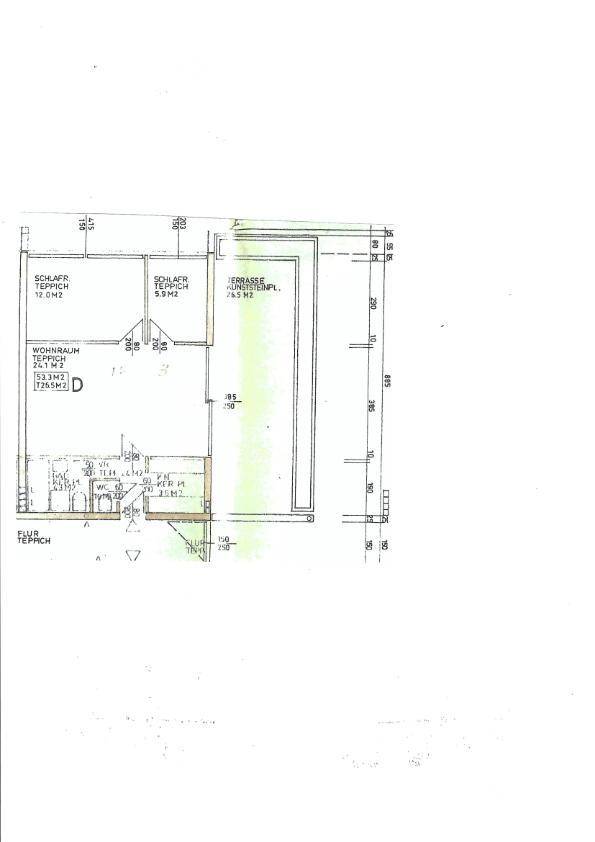 Grundriss Appartement und Terrasse