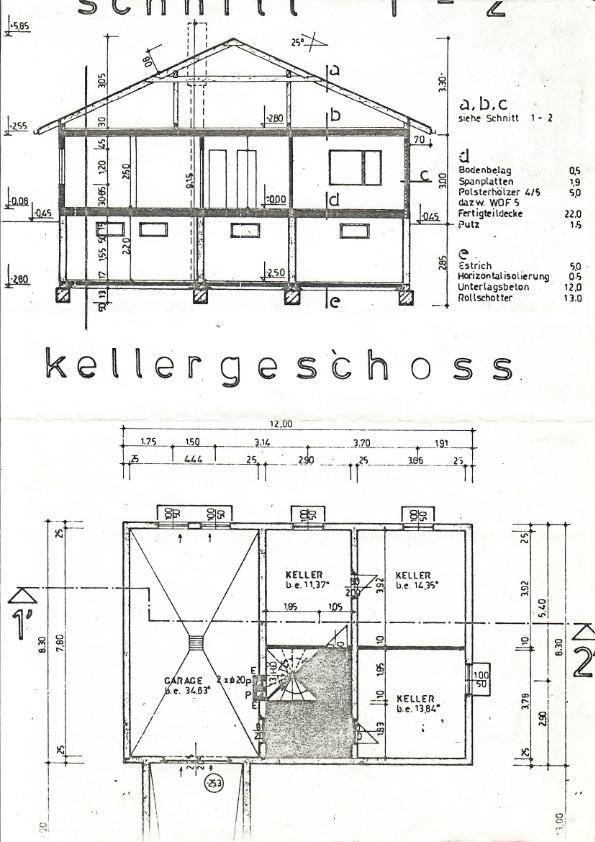 Grundriss KG und Schnitt