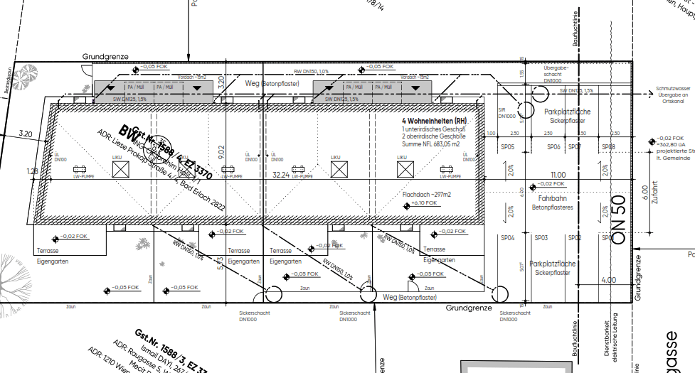 Lageplan RH Waldrandgasse 50