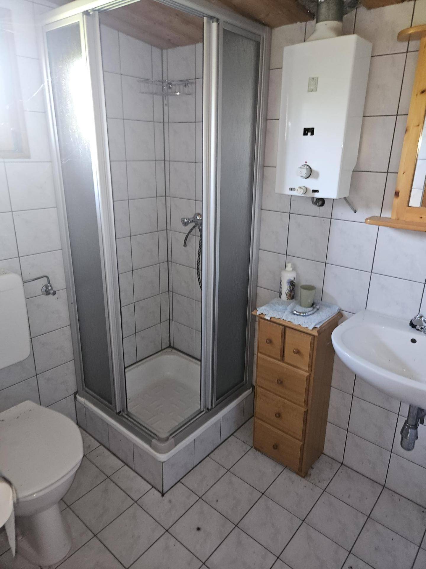 Badezimmer mit Dusche und WC