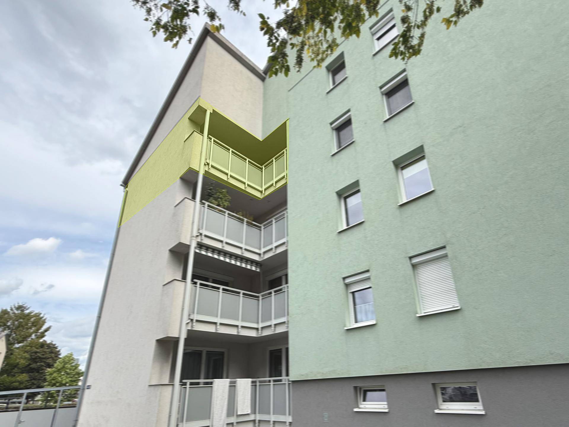 Aussenansicht der WHA - Wohnung markiert