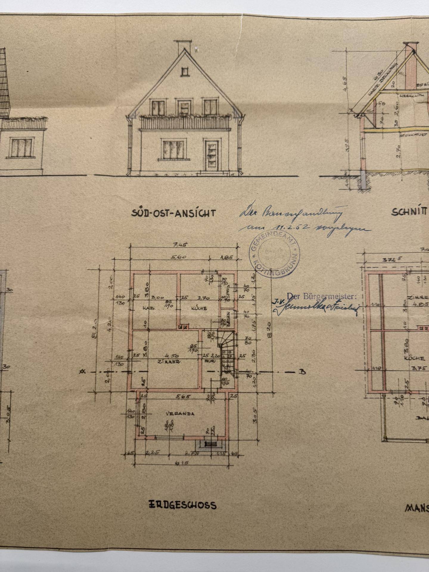 Einreichplan (Grundriss nicht mehr aktuell)