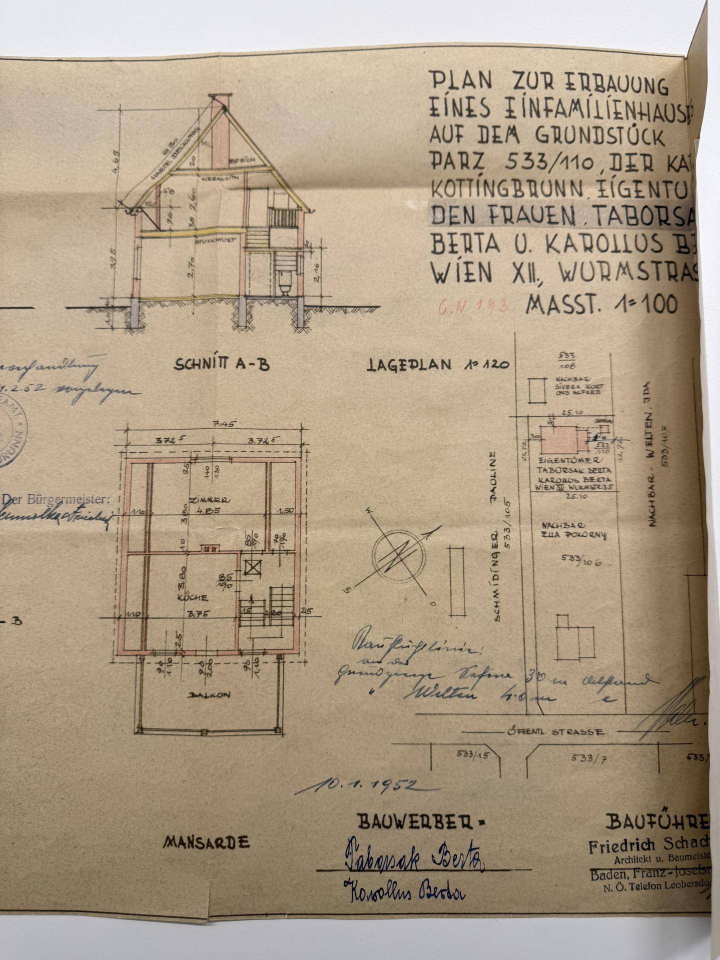 Einreichplan (Grundriss nicht mehr aktuell)