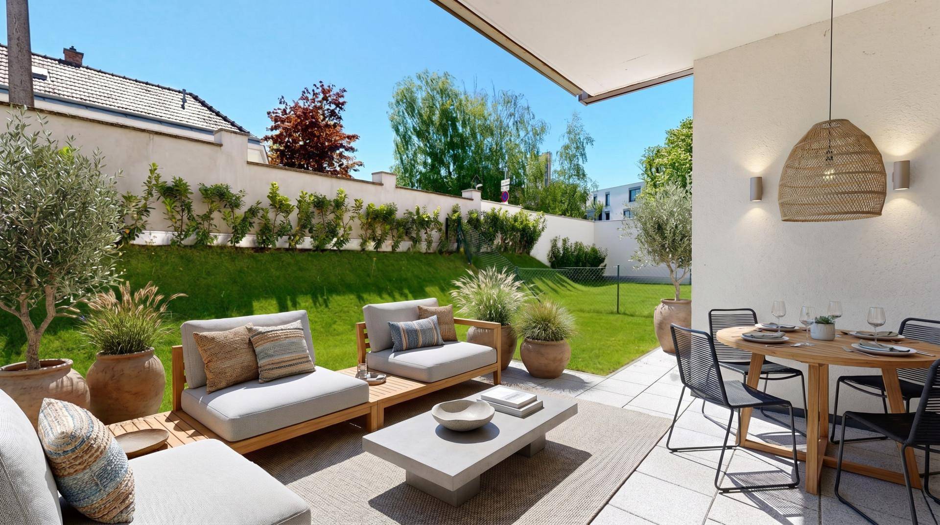 Garten mit Einrichtungsvorschlag