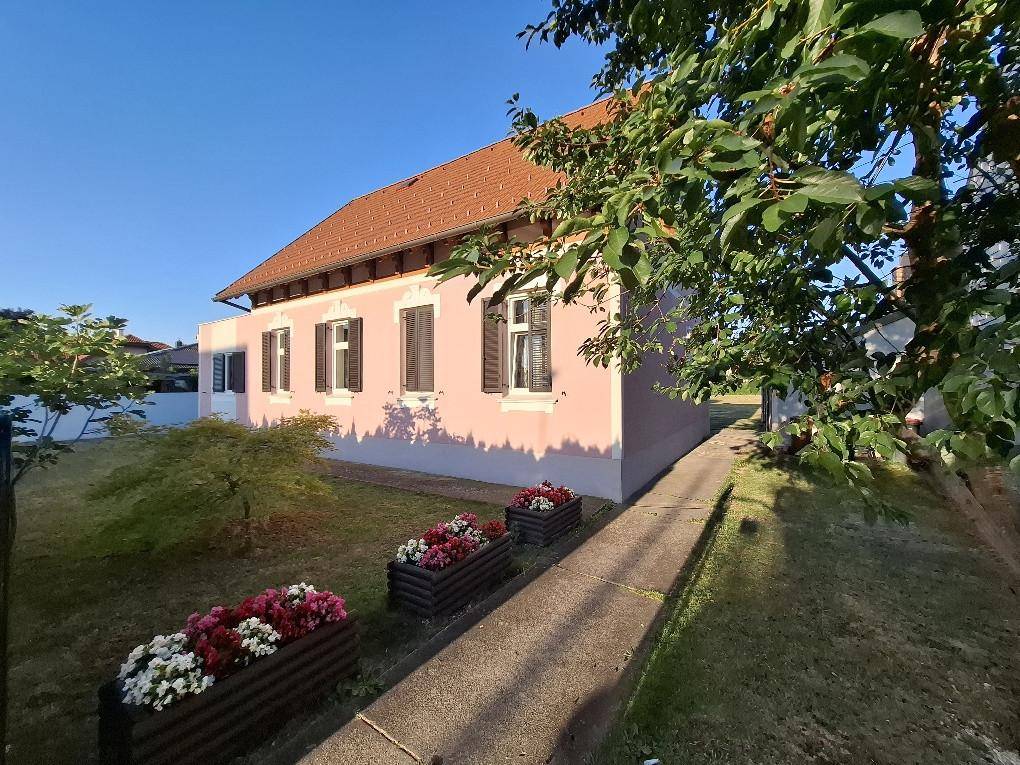 Hausfront , Vorgarten und Einfahrt