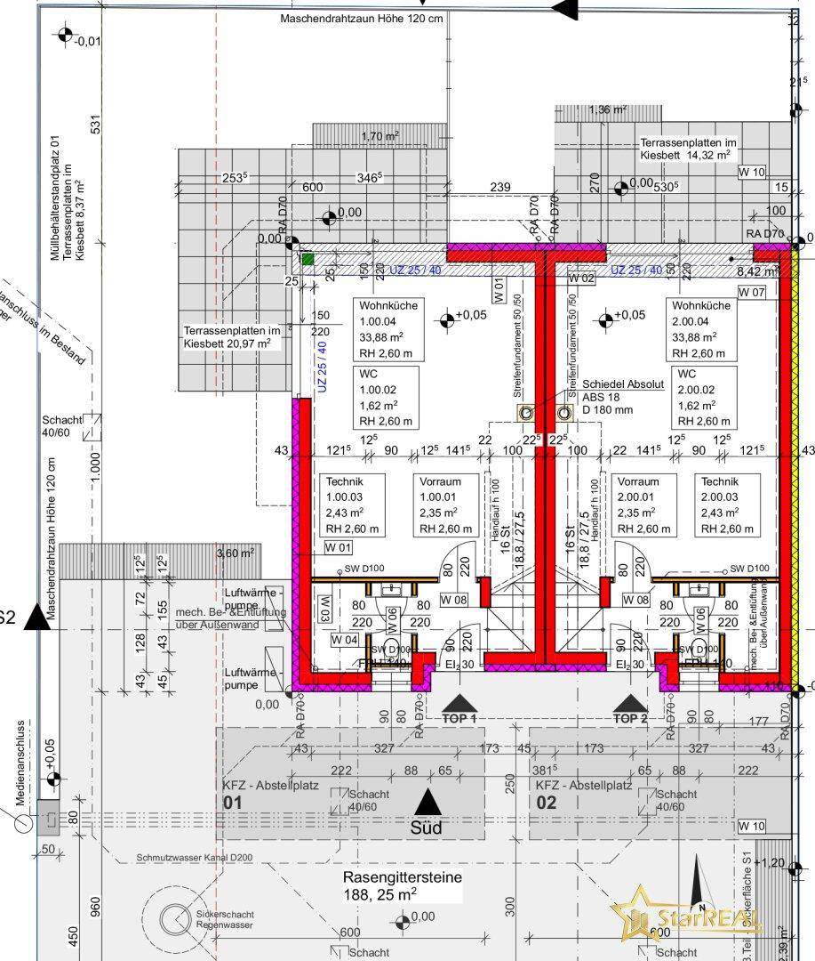 Grundriss Erdgeschoss HAUS 1 + 2