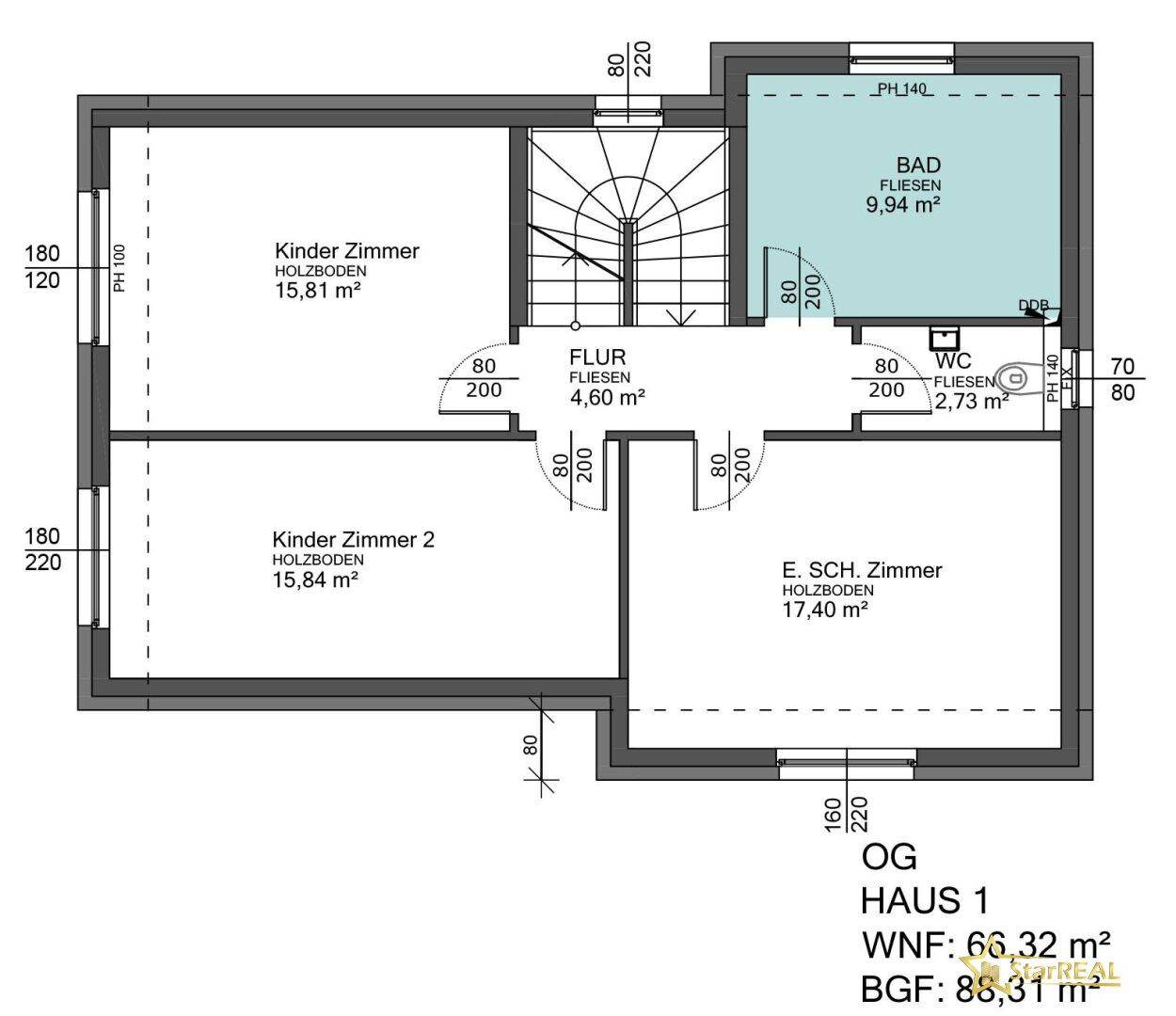 Plan Obergeschoss