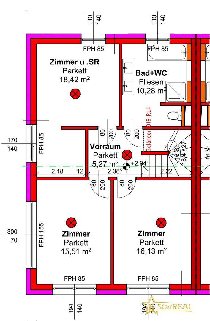 Plan Obergeschoss
